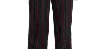 Bar III Women's Plus Striped Suit Separate Wide Leg Pants Black Size 14w
