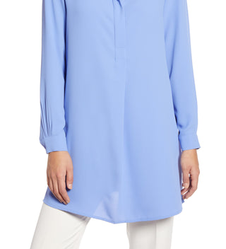 Anne Klein Women's Tunic Blouse Blue Size Medium