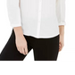 Blusa feminina Bar III com manga bufante e botões, branca, tamanho pequeno