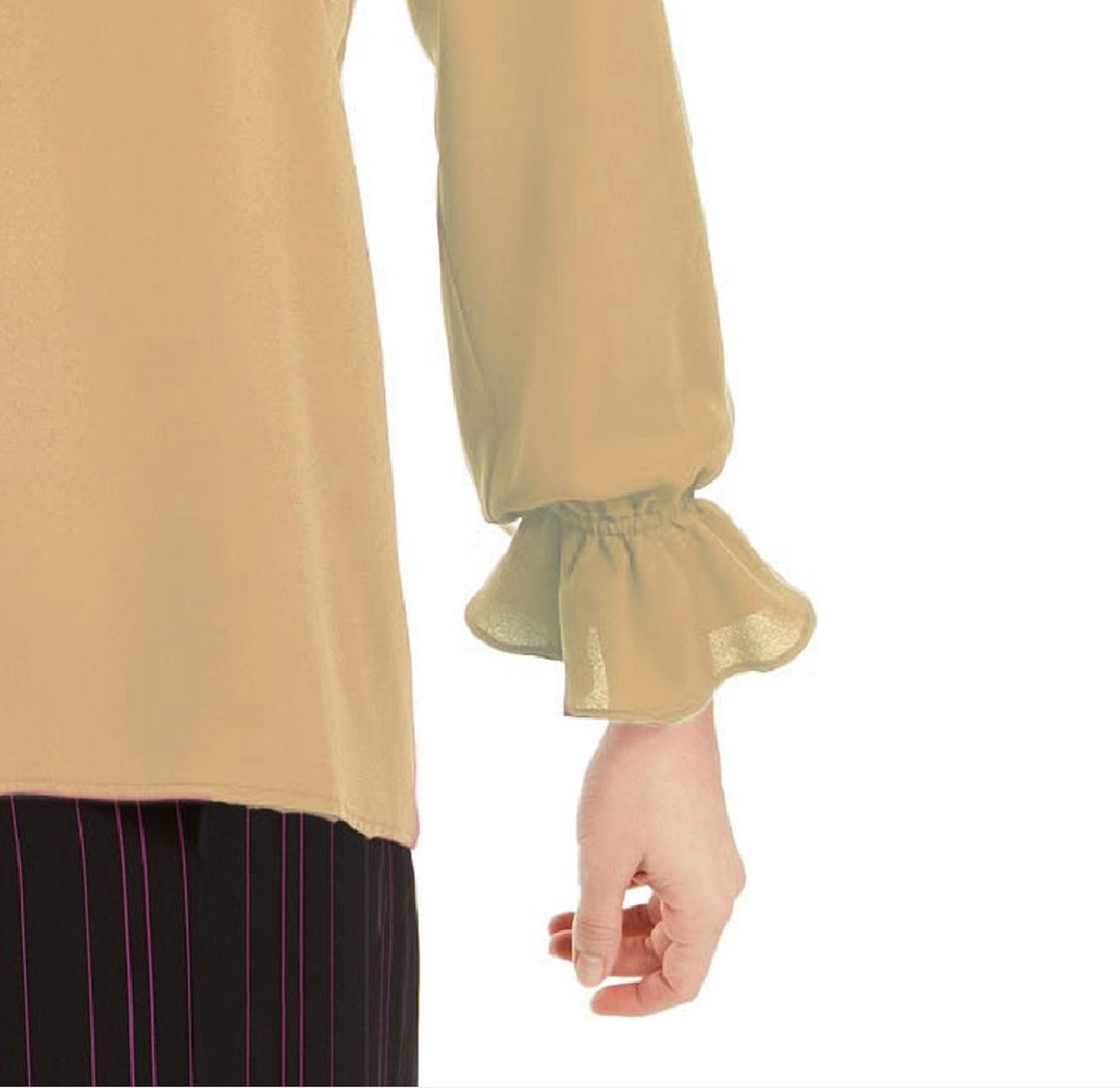 Blusa plissada feminina Bar III com manga sino, amarela, tamanho XX-S