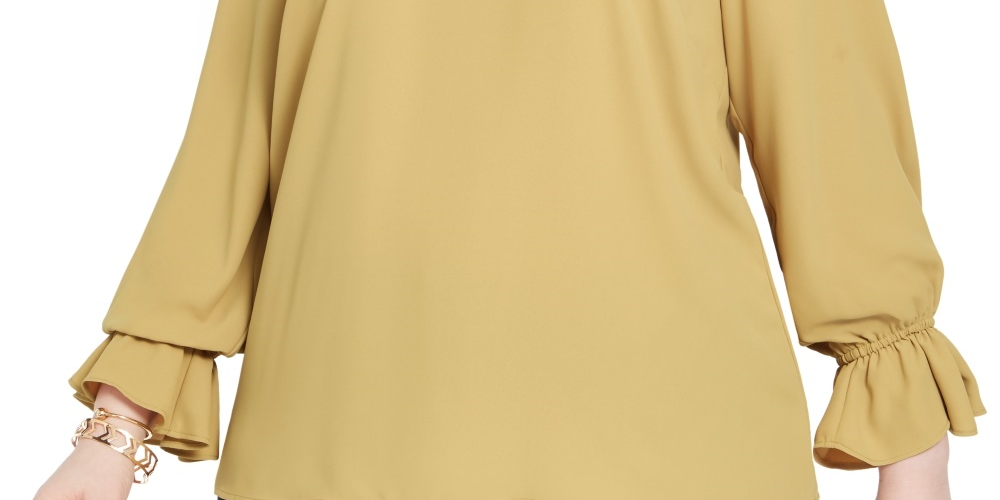 Top Bar III Feminino Trendy Plus Bell Cuff Amarelo Tamanho 2X