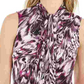 Blusa feminina estampada com decote em V Bar III (P Begonia Multi) Rosa Brilhante Tamanho P