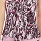 Blusa feminina estampada com decote em V Bar III (P Begonia Multi) Rosa Brilhante Tamanho P