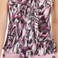 Blusa feminina Bar III com estampa e decote redondo, rosa brilhante, tamanho XX-S