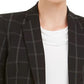 Blazer listrado feminino Kasper para usar no trabalho, jaqueta preta, tamanho 8, pequena