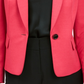 Blazer feminino Kasper com gola xale e botão único, rosa, tamanho 16, pequeno