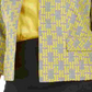 Blazer feminino estampado Kasper amarelo tamanho 16 W