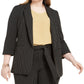 Bar III Blazer listrado plus size feminino da moda, cor carvão, tamanho 2X