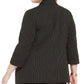 Bar III Blazer listrado plus size feminino da moda, cor carvão, tamanho 2X