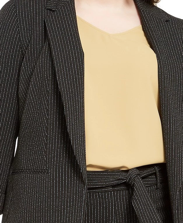 Bar III Blazer listrado plus size feminino da moda, cor carvão, tamanho 2X