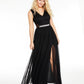 Vestido de renda e malha com glitter BCX Juniors, preto, tamanho 11