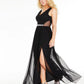 Vestido de renda e malha com glitter BCX Juniors, preto, tamanho 11