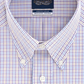 Camisa social masculina Eagle Classic-Fit com gola elástica, roxa, tamanho 17,5 x 36-37