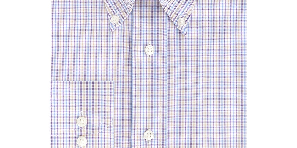 Camisa social masculina Eagle Classic-Fit com gola elástica, roxa, tamanho 17,5 x 36-37