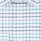 Camisa social elástica Eagle masculina com estampa de janela xadrez e gola clássica, tamanho 17,1/2 x 34-35, azul
