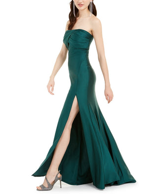 Vestido sem alças franzido Jump Junior's verde tamanho 13-14