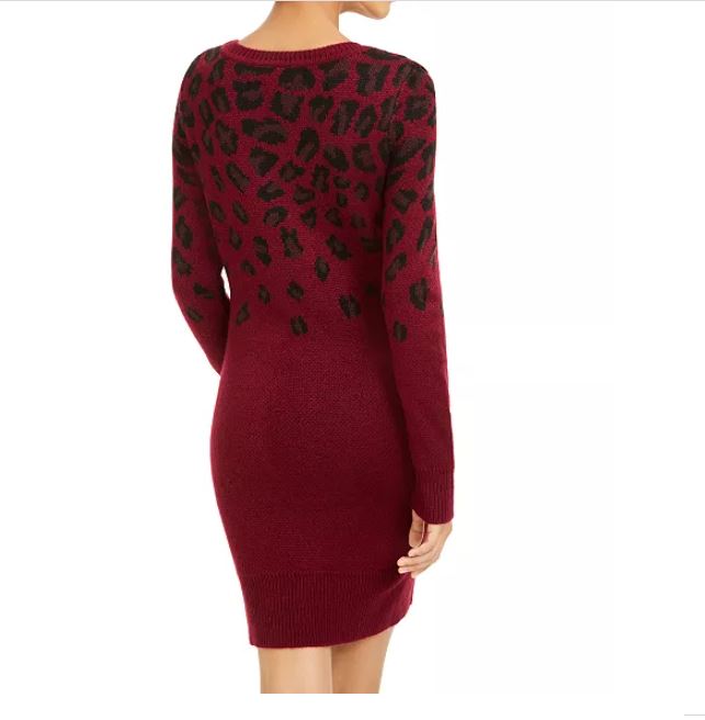 Vestido suéter estampado de chita BCX Junior's vermelho tamanho XX-S