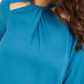 Thalia Sodi Top Feminino com Decote Recortado Azul Tamanho Médio