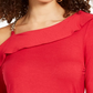 Blusa feminina Thalia Sodi com babados e um ombro só, vermelha, tamanho pequeno