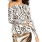 Blusa feminina Thalia Sodi com decote ombro a ombro, branca, tamanho X-S