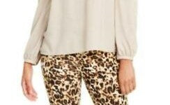 Blusa feminina Thalia Sodi com babados e ombros descobertos, branca, tamanho médio