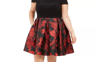 Vestido plus size ombro a ombro feminino da Morgan &amp; Company, preto, tamanho 22