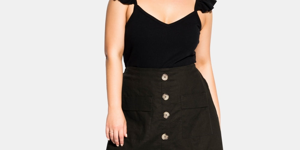 Mini-saia-saia plus size da City Chic feminina, verde, tamanho X-Small / 14