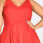 Top halter com alças da moda feminino City Chic, vermelho, tamanho 24W
