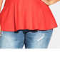 Top halter com alças da moda feminino City Chic, vermelho, tamanho 24W