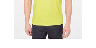 Camiseta masculina Alfani de manga curta com decote em V elástica amarela tamanho grande