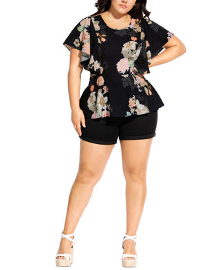City Chic Women's Trendy Plus Size Mid Summer Top Orange Size 24W