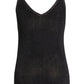 Blusa de malha com decote em V plus size da City Chic para mulheres, preta, tamanho 22W