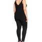 Blusa de malha com decote em V plus size da City Chic para mulheres, preta, tamanho 22W