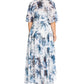 Vestido longo floral Kenji feminino City Chic, branco, tamanho 18W