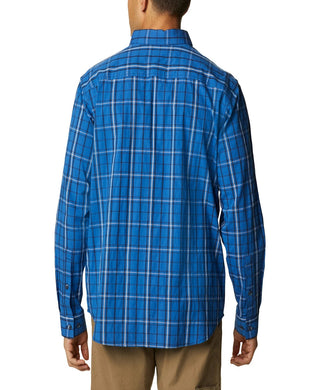 Camisa Columbia Rapid Rivers II Manga Longa Masculina Azul Tamanho Médio