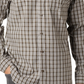 Camisa xadrez Columbia Vapor Ridge III masculina, bege, tamanho médio
