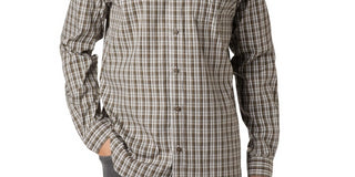 Camisa xadrez Columbia Vapor Ridge III masculina, bege, tamanho médio
