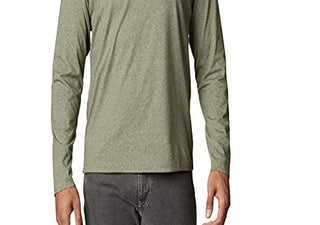 Camisa Henley de manga comprida Columbia Thistletown Park masculina, verde, tamanho pequeno