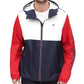 Tommy Hilfiger Masculino Colorblocked Logo Rain Slicker Azul Tamanho P