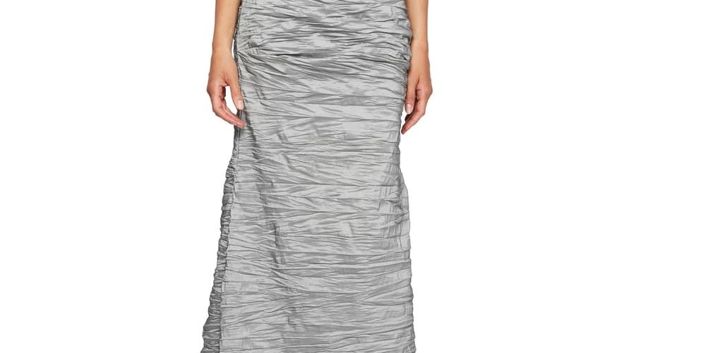 Vestido de festa feminino Alex Evenings em tafetá, estilo sereia, cinza, tamanho 16