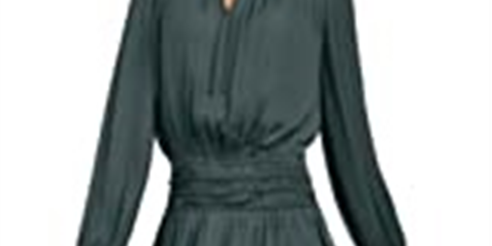 Blusa feminina Current Air com cintura franzida e decote dividido, verde, tamanho grande