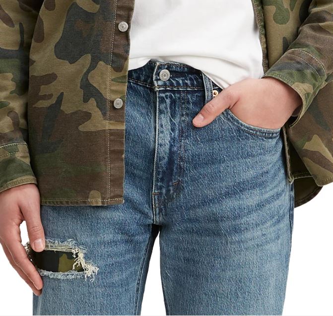 Calça Jeans Rasgada Levi's 541 Athletic Fit Masculina Azul Tamanho 32X32