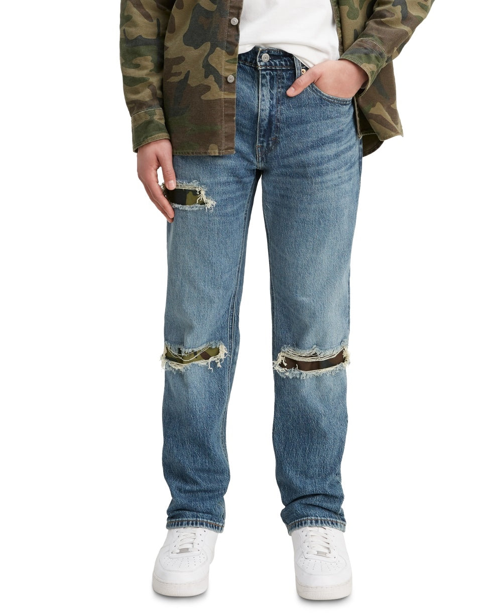 Calça Jeans Rasgada Levi's 541 Athletic Fit Masculina Azul Tamanho 36x30