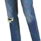 Calça Jeans Levi's Masculina Athletic Fit All Season Tech Rasgada e Reparada Azul Tamanho 36X34