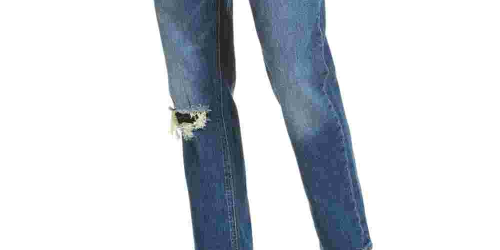Calça Jeans Levi's Masculina Athletic Fit All Season Tech Rasgada e Reparada Azul Tamanho 36X34