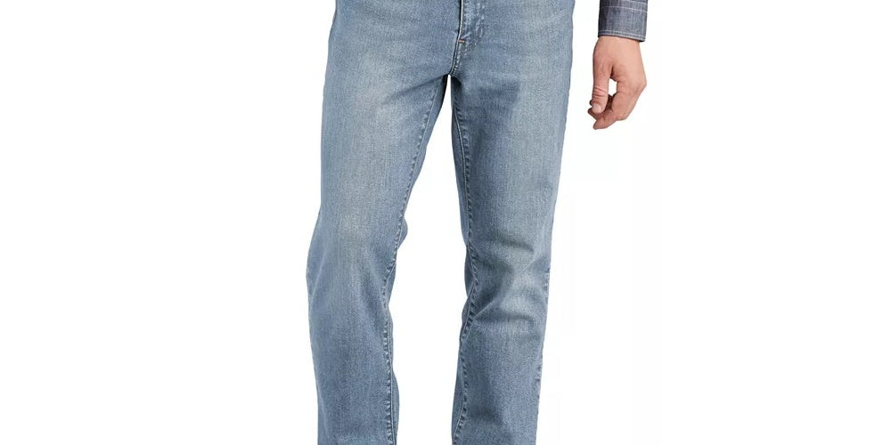 Calça jeans Levi's 541 Athletic Fit All Season Tech rasgada e reparada, azul, tamanho 40x34