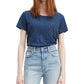 Camiseta Levi's Feminina Estampada em Algodão, Azul Marinho, Tamanho P