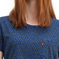 Camiseta Levi's Feminina Estampada em Algodão, Azul Marinho, Tamanho P