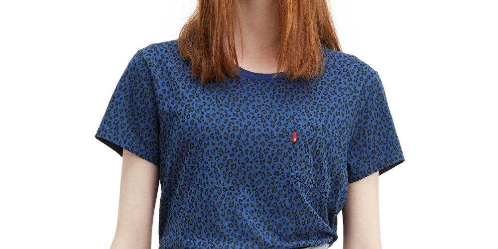 Camiseta Levi's Feminina Estampada em Algodão Perfect Azul Marinho Tamanho XX-G