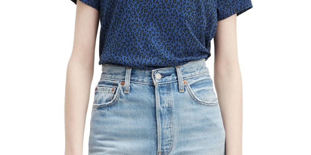 Camiseta Levi's Feminina Estampada em Algodão Perfect Azul Marinho Tamanho XX-G